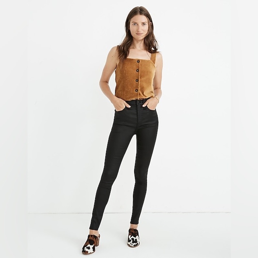 Madewell Black Coated Skinny Jeans size 28